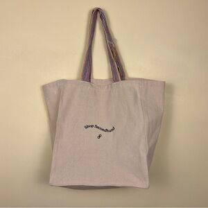 NWT POSHMARK Shop Secondhand Tote Bag‎ Cream Tan Rainbow Canvas
